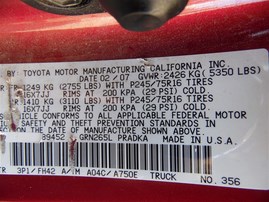 2007 Toyota Tacoma SR5 Burgundy Crew Cab 4.0L AT 2WD #Z22032